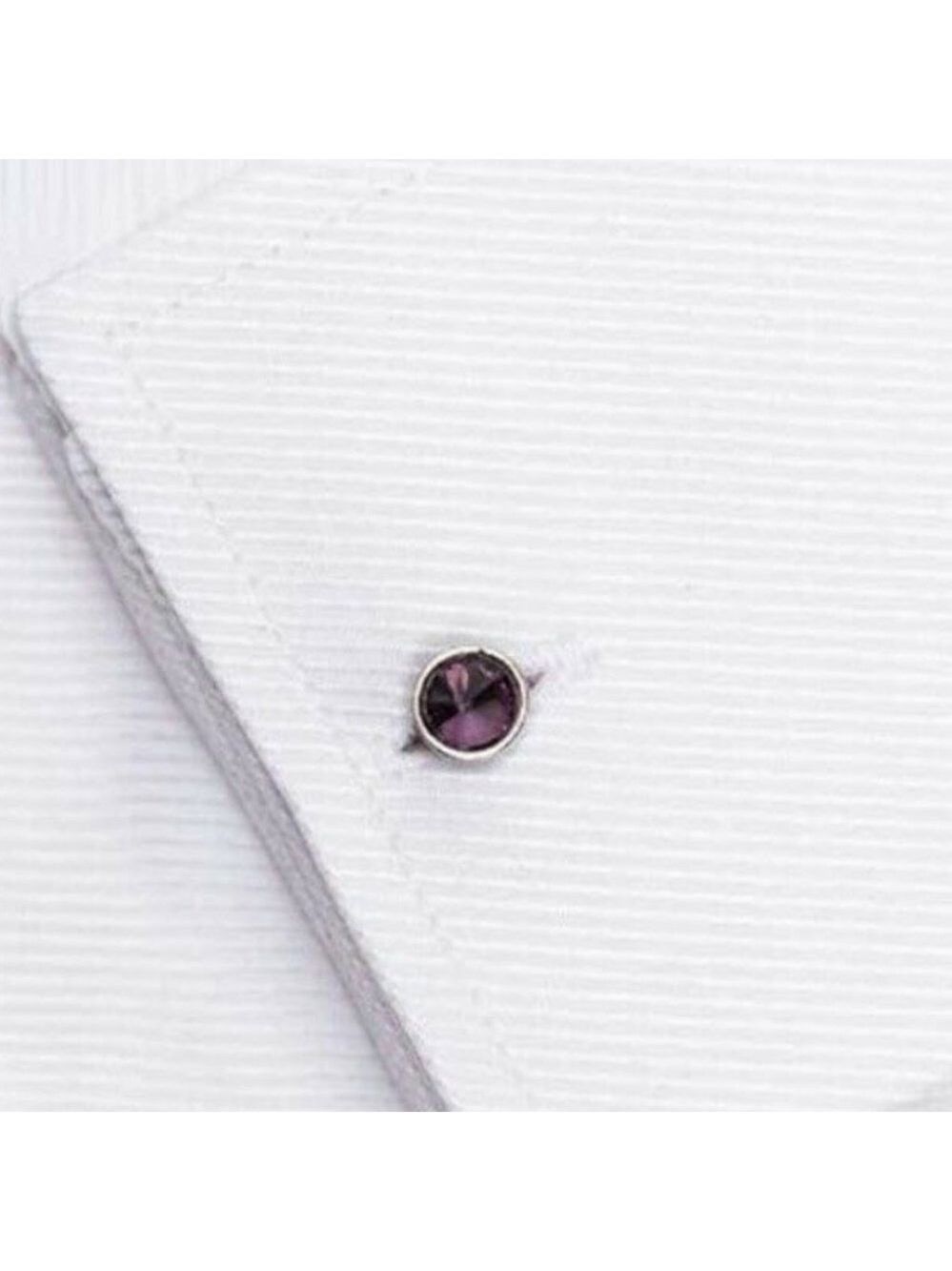 Classic Men's Lavender Dot Cufflinks - Picture 5 of 6